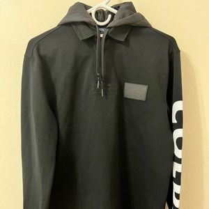 Polo Ralph lauren Snow Beach Black cold wave Hooded Rugby Sz Small